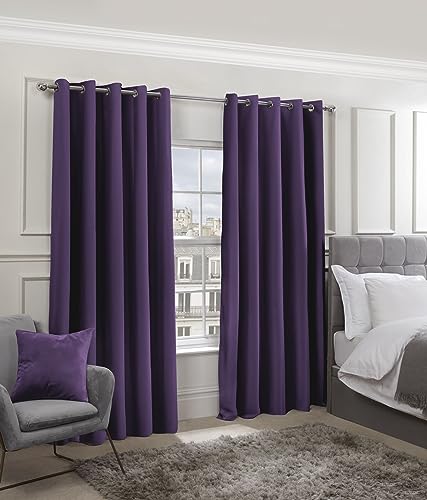 Emma Barclay 1 Stück Vorhänge mit Ösen, Polyester, Amethyst, W 46" x L 72" (2 Panels) von Emma Barclay