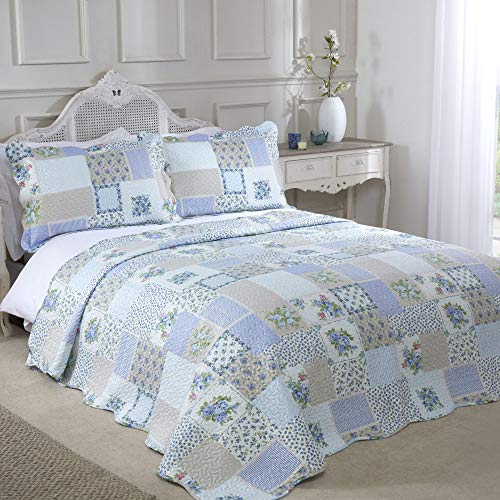 Emma Barclay Bedspread, 100% Polyester Cotswold Tagesdecke Einzelbett Blau von Emma Barclay