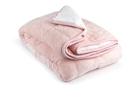 Emma Barclay Beschwerte Sherpa-Decke, 127 x 152 cm, Blush Pink von Emma Barclay