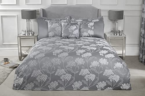 Emma Barclay Bettwäsche-Set, Jacquard, Motiv Blüte, für Super-King-Size-Betten, silberfarben Emma Barclay Bettwäsche-Set, Jacquard, Motiv Blüte, für Super-King-Size-Betten, silberfarben von Emma Barclay