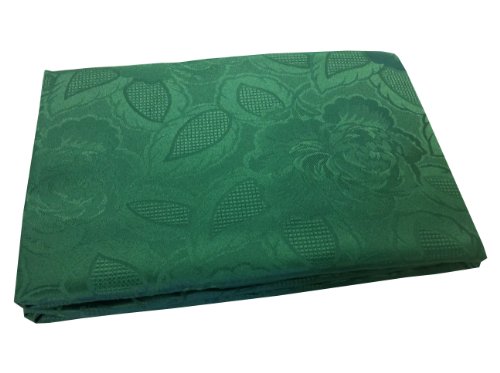 Emma Barclay Damast Rose Jacquard Tischdecke in Waldgrün 70x108 (178x274cm) von Emma Barclay