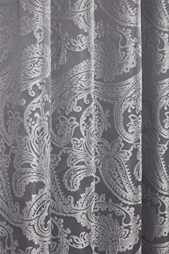 Emma Barclay 32 DE Duchess Jacquard-Vorhänge, gefüttert, Bleistiftfalten, 228 x 183 cm, silberfarben, Polyester, Silber, Width 90 x Drop 72" (228 x 183cm) von Emma Barclay