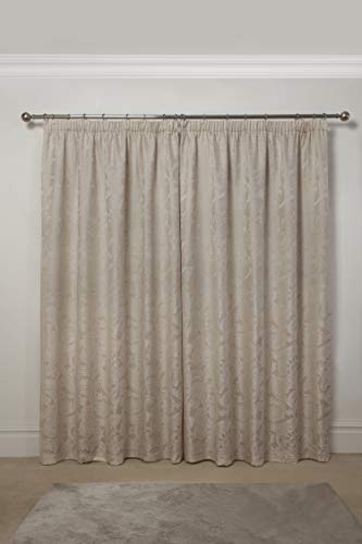 Emma Barclay Duchess Jacquard-Vorhänge, gefüttert, Bleistiftfalten, 228 x 183 cm, cremefarben, Polyester, Width 90 x Drop 72" (228 x 183cm) von Emma Barclay