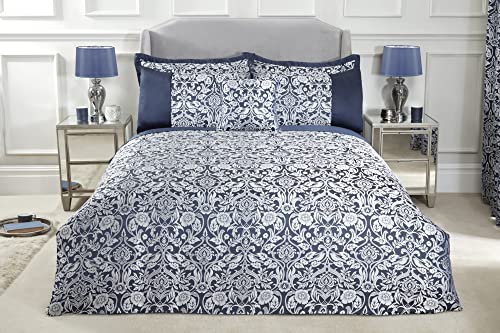 Emma Barclay Eden Jacquard-Bettwäsche-Set, verziert, Marineblau, Super-Kingsize-Bett von Emma Barclay