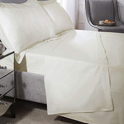 Egy.Cotton T200 Bettlaken für Super-Kingsize-Bett, cremefarben von Emma Barclay