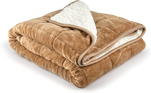 Emma Barclay Gewichtete Sherpa-Decke, 127 x 152 cm, Taupe von Emma Barclay