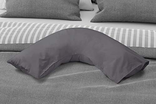 Emma Barclay Kissenbezug, Perkal, Fadenzahl 180, V-Form, Grau, Polyester, 50% Baumwolle, V-Shape Pillowcase von Emma Barclay