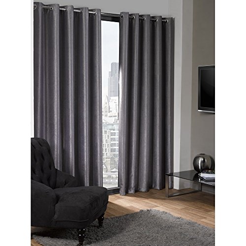 Emma Barclay Ösenvorhang Logan, 117 x 137 cm, silberfarben, Polyester, Silber, W 45.7" x L 53.9" (1 Panels) von Emma Barclay
