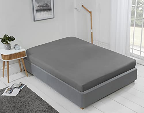 Emma Barclay Lyla Spannbetttuch, 100% Polyester, Grau, Einzelbett von Emma Barclay