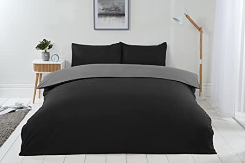 Emma Barclay Lyla Wendebettdecke, 100% Polyester, Schwarz/Grau, Doppelbett von Emma Barclay