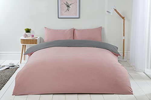 Emma Barclay Lyla Wendebettwäsche, 100% Polyester, Blush Pink/Grau, Doppelbett von Emma Barclay