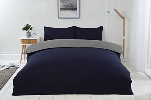 Emma Barclay Lyla Wendebettwäsche, 100% Polyester, Marineblau/grau, Doppelbett von Emma Barclay