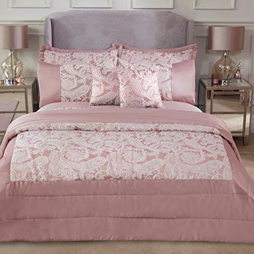 Emma Barclay Maison Luxus Kissenbezüge, Paisleymuster Duchess Tagesdecke, Polyester, Blush Pink, to Fit Double/King von Emma Barclay