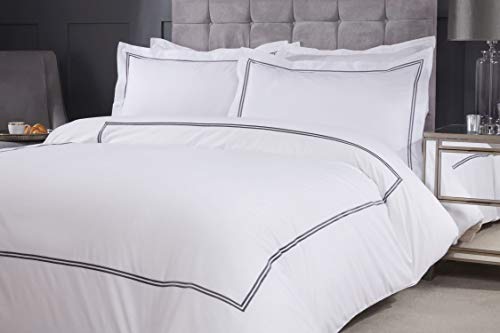 Emma Barclay Mayfair Bettwäsche-Set, Bestickt, mit Oxford-Kissenbezug, Graphit, für Doppelbett von Emma Barclay