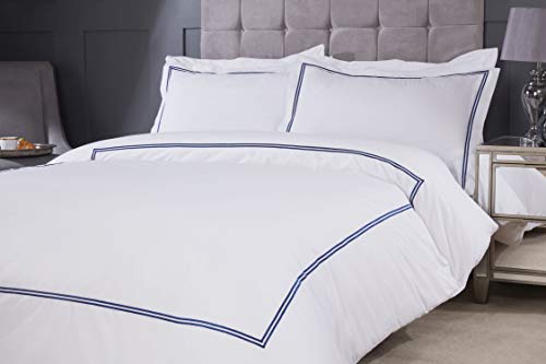 Emma Barclay Mayfair Bettwäsche-Set mit Oxford-Kissenbezug, Bestickt, für Doppelbett, Marineblau von Emma Barclay