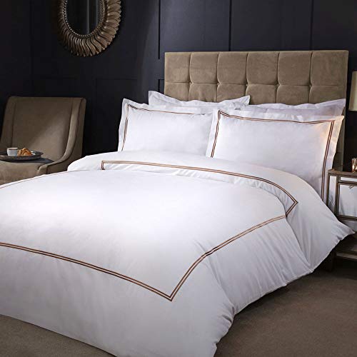 Emma Barclay Mayfair Bettwäsche-Set mit Oxford-Kissenbezug, Bestickt, für Einzelbett, Taupe von Emma Barclay