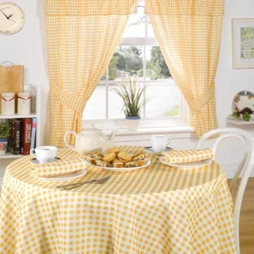 Emma Barclay Molly Tischdecke, Gingham-Muster, 132 x 132 cm, Zitronengelb von Emma Barclay