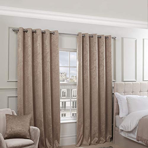 Emma Barclay Ösenvorhänge, 100% Polyester, Taupe, W 46 x Drop 54" (116 x 137cm) von Emma Barclay