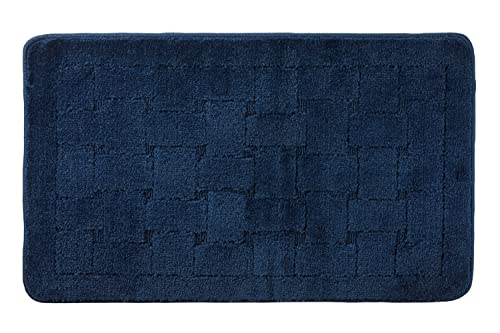 Emma Barclay Orkney Badematte, Kreuzschraffur, 45 x 75 cm, Marineblau von Emma Barclay