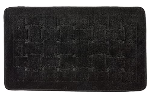 Emma Barclay Orkney Badematte, Kreuzschraffur, 45 x 75 cm, Schwarz von Emma Barclay