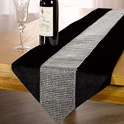 Emma Barclay ECLAT Tischläufer mit Strasssteinen, 33 x 183 cm, Schwarz von Emma Barclay