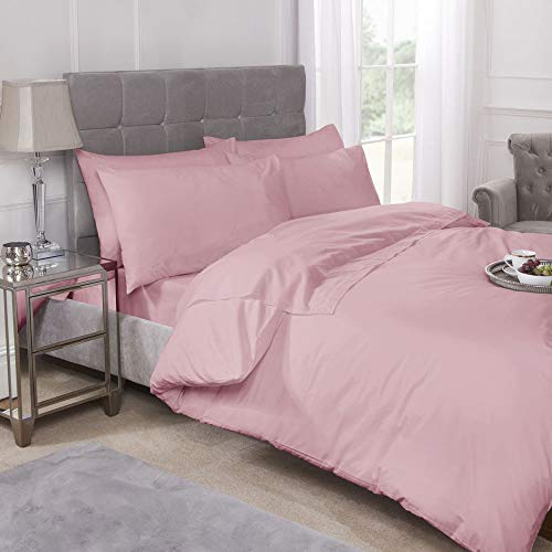 Perkal FTD. Volant Bettlaken für King-Size-Bett, Rosa von Emma Barclay