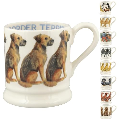 Emma Bridgewater große Tasse 1/2 Pint, Keramik Kaffeetasse groß - Steingut Tasse, Cappuccino, Latte, Kaffee, Teetasse - Schöne Tassen, Geburtstagsgeschenk - Kaffeebecher Border Terrier von Emma Bridgewater