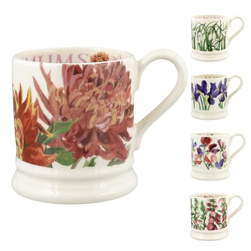 Emma Bridgewater große Tasse 1/2 Pint, Keramik Kaffeetasse groß - Steingut Tasse, Cappuccino, Latte, Kaffee, Teetasse - Schöne Tassen, Geburtstagsgeschenk - Kaffeebecher Chrysanthemum von Emma Bridgewater