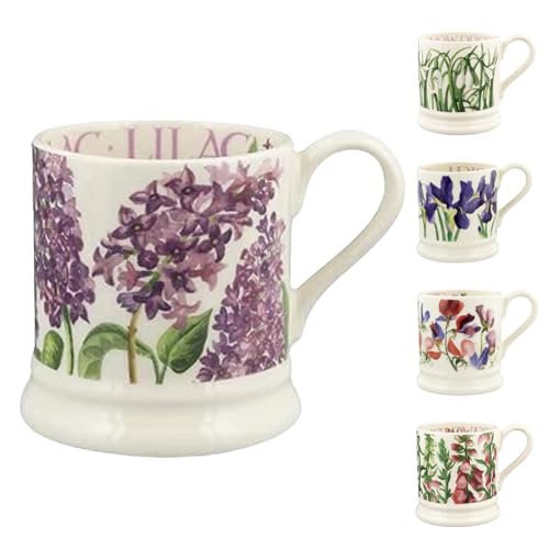 Emma Bridgewater große Tasse 1/2 Pint, Keramik Kaffeetasse groß - Steingut Tasse, Cappuccino, Latte, Kaffee, Teetasse - Schöne Tassen, Geburtstagsgeschenk - Kaffeebecher Flieder von Emma Bridgewater