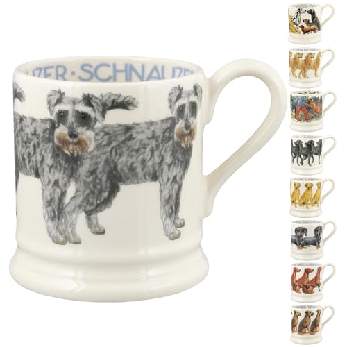 Emma Bridgewater große Tasse 1/2 Pint, Keramik Kaffeetasse groß - Steingut Tasse, Cappuccino, Latte, Kaffee, Teetasse - Schöne Tassen, Geburtstagsgeschenk - Kaffeebecher Schnauzer von Emma Bridgewater