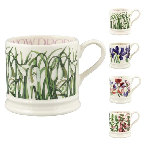 Emma Bridgewater kleine Tasse 175ml, Keramik Kaffeetasse groß - Steingut Tasse, Cappuccino, Latte, Kaffee, Teetasse - Schöne Tassen, Geburtstagsgeschenk - Kaffeebecher Schneeglöckchen von Emma Bridgewater