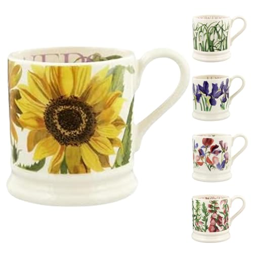 Emma Bridgewater 1SUN050002 große 1/2 Pint, Cappuccino, Latte, Kaffee, Teetasse-Schöne Tassen, Geburtstagsgeschenk-Kaffeebecher Sonnenblumen, Keramik Kaffeetasse Steingut von Emma Bridgewater