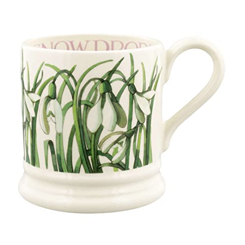 Emma Bridgewater große Tasse 1/2 Pint, Keramik Kaffeetasse groß - Steingut Tasse, Cappuccino, Latte, Kaffee, Teetasse - Schöne Tassen, Geburtstagsgeschenk - Kaffeebecher Snowdrop von Emma Bridgewater