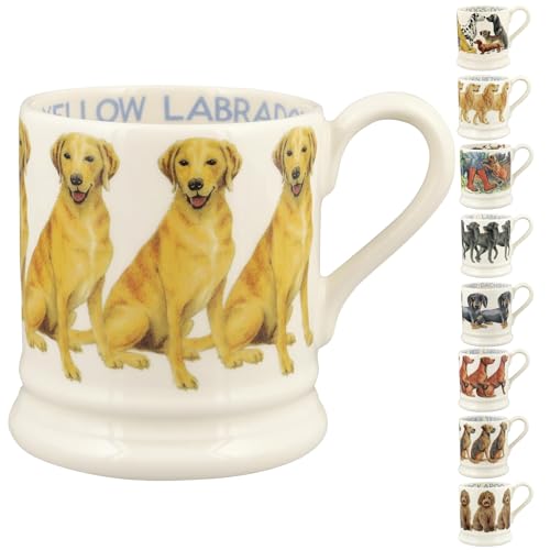 Emma Bridgewater große Tasse 1/2 Pint, Keramik Kaffeetasse groß - Steingut Tasse, Cappuccino, Latte, Kaffee, Teetasse - Schöne Tassen, Geburtstagsgeschenk - Kaffeebecher Gelber Labrador von Emma Bridgewater