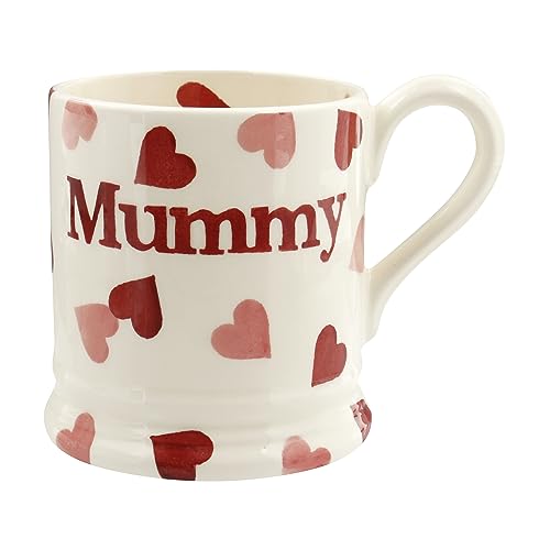 Emma Bridgewater große Tasse 1/2 Pint, Keramik Kaffeetasse groß - Steingut Tasse, Cappuccino, Latte, Kaffee, Teetasse - Schöne Tassen, Geburtstagsgeschenk - Kaffeebecher Rosa Herzen Mummy von Emma Bridgewater