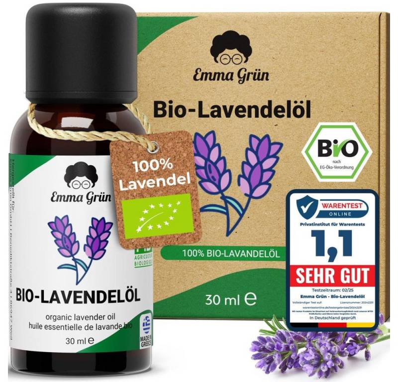 Emma Grün Duftöl Bio Lavendelöl 30 ml (Set), Lavendel Öl aus Griechenland, ätherische Öle naturrein & bio von Emma Grün