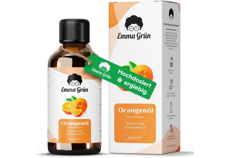 Emma Grün Duftöl Orange – Natürliches ätherisches Duftöl (Set, Je nach Auswahl: 1x, 2x oder 5x Orangenöl 100 ml), Rein & unverdünnt für maximale Wirkung von Emma Grün