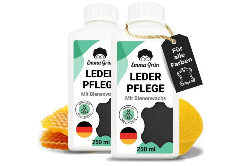 Emma Grün Reiniger & Lotion mit Bienenwachs Lederpflegeset, pflegt Sofas, Schuhe & Jacken ohne zu fetten, 100% Made in Germany von Emma Grün