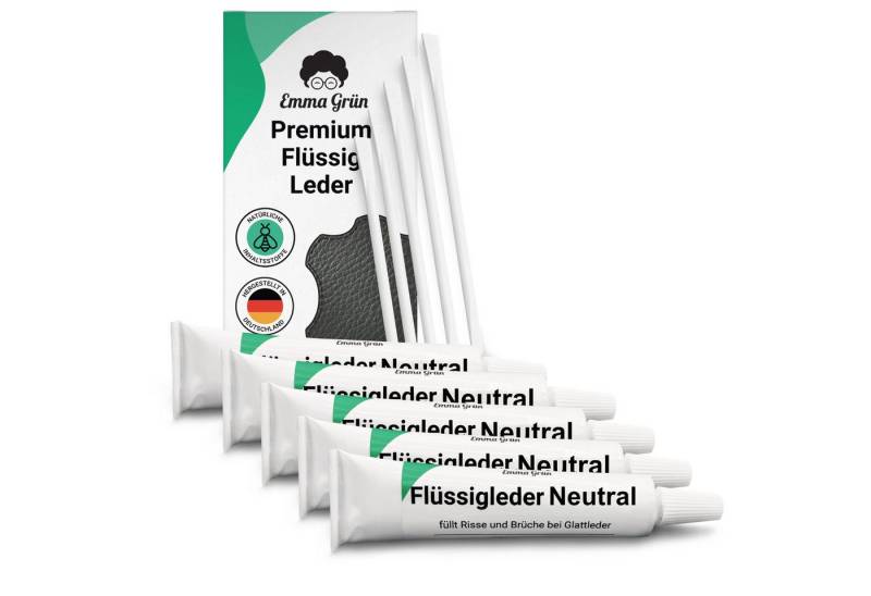 Emma Grün Reparatur-Set Flüssigleder Neutral 7 ml inkl. Spachtel, Set zum Füllen von Rissen & (Brand)Löchern, aus deutscher Manufaktur von Emma Grün