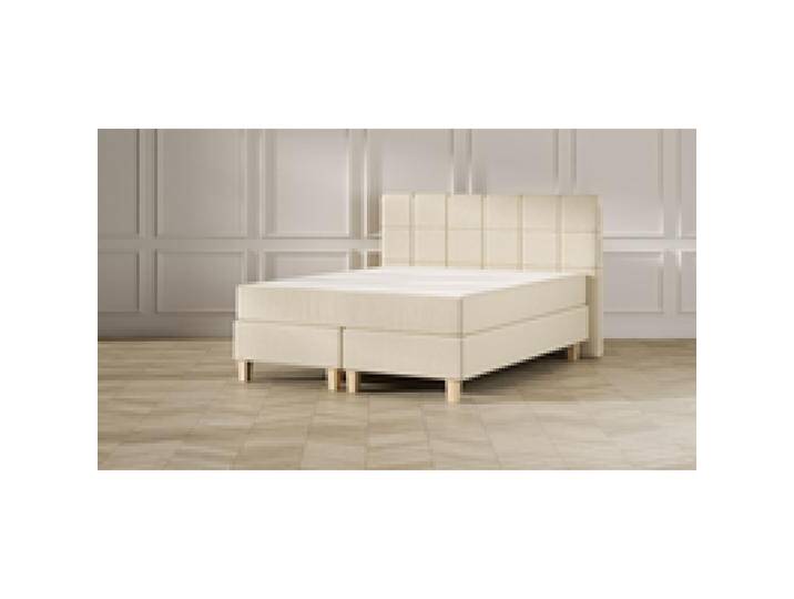 Emma Classic Boxspringbett Comfort - beige - 140x200 cm - Kopfteil Gesteppt - Natur Füße von Emma