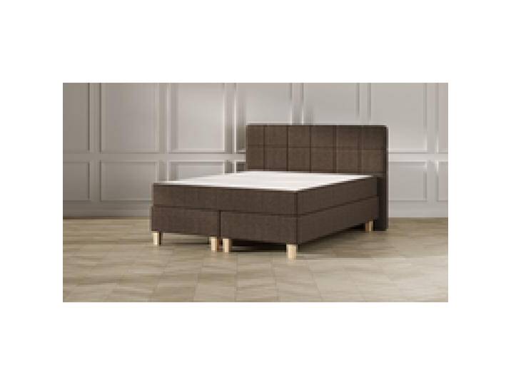 Emma Classic Boxspringbett - braun - 140x200 cm - Kopfteil Gesteppt - Natur Füße von Emma