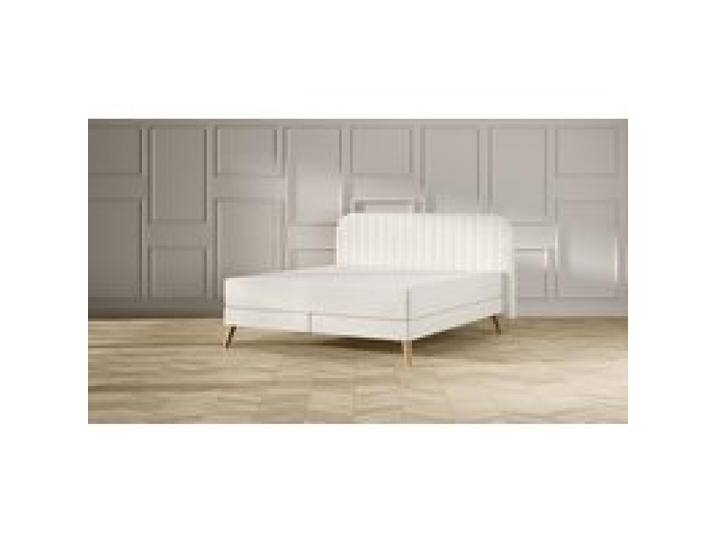 Emma Elite Boxspringbett Komfort V2 – Beige - 200x200cm - Kopfteil Streifen - Holzfüße von Emma
