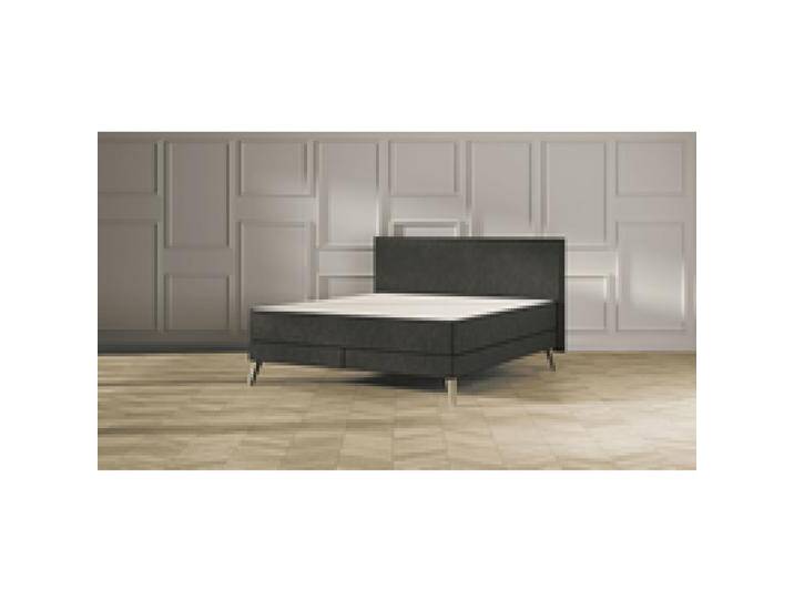Emma Elite Boxspringbett Komfort V2 - Dunkelgrau - 160x200 cm - Kopfteil Kissen - Holzfüße von Emma