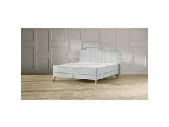 Emma Elite Boxspringbett Komfort V2 – Mint - 200x200 cm - Kopfteil Streifen - Holzfüß Emma Elite Boxspringbett Komfort V2 – Mint - 200x200 cm - Kopfteil Streifen - Holzfüß von Emma
