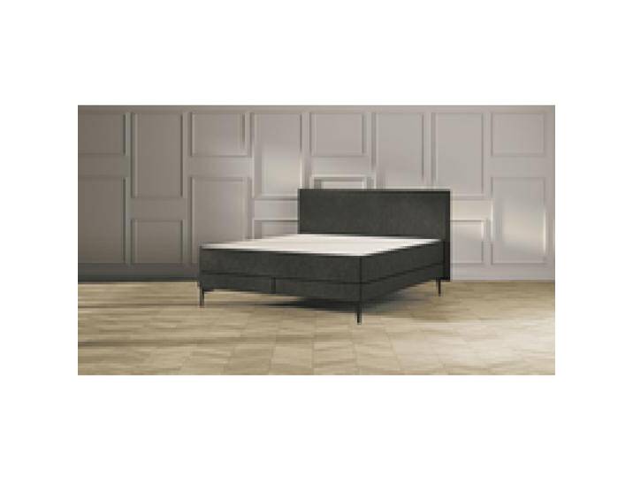 Emma Elite Boxspringbett V2 - Dunkelgrau - 160x200 cm - Kopfteil Kissen - Metallfüße von Emma