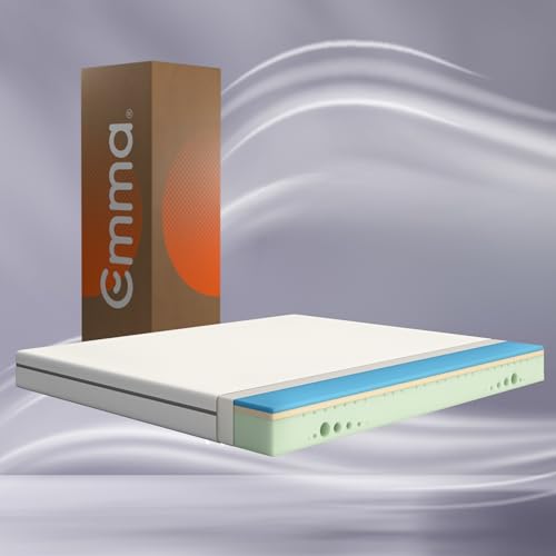 Emma One+ Matratze 160x200 H2 Mittelfest – Kühlende & atmungsaktive 3-Zonen-Schaummatratze – Ergonomisch, Klimaregulierend & Waschbarer Bezug – Für alle Schlafpositionen geeignet von Emma