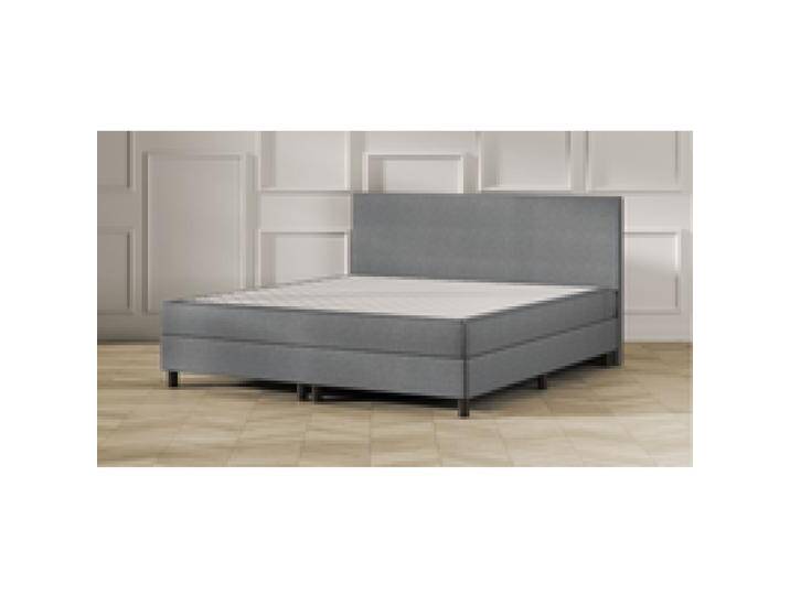 Emma One Boxspringbett - hellgrau - 200x200 cm - braune Füße von Emma
