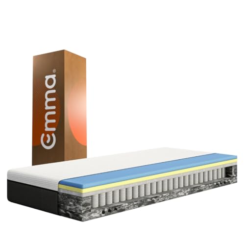 Emma Original Hybrid Matratze 160x200 cm - 25 cm Hoch, Mittelweich H2 – Taschenfederkernmatratze mit Memory Foam & Kaltschaum, 5-Zonen-Unterstützung, Druckentlastend, Atmungsaktiv, Waschbarer Bezug von Emma