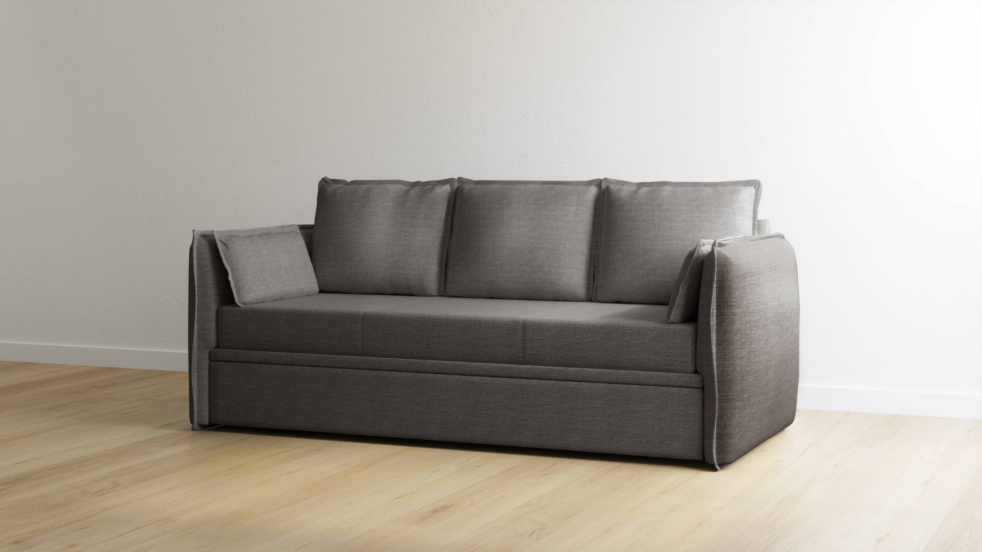 Emma Premium Schlafsofa - Webstoff - Dunkelgrau - 160x200 von Emma