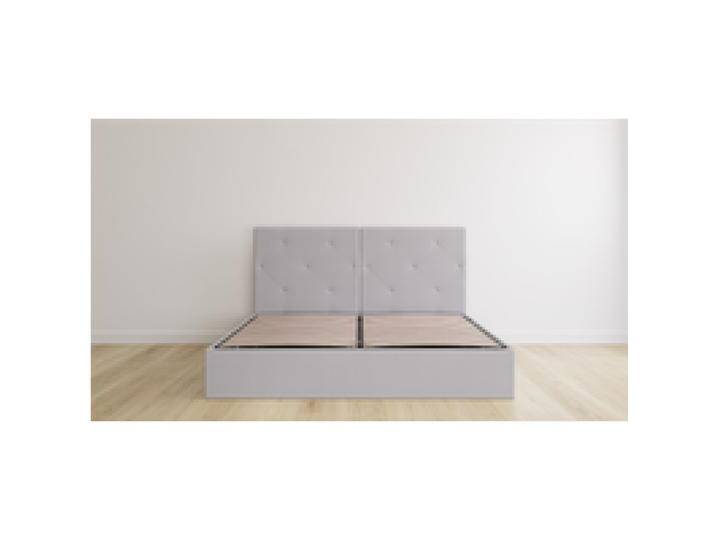 Emma Premium Stauraumbett 140x200 V2 - hellgrau - Kopfteil gesteppt von Emma